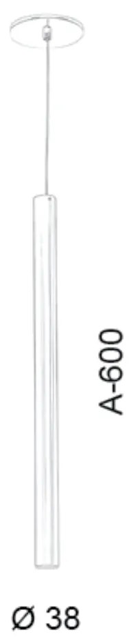 Pendente Tubo Ø3,8X60Cm Metal 1 X Mr11 Gu10 |Old Artisan Pd-5139/b (PRETO)