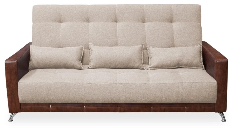 Sofá-Cama 2,00 m  3 Lugares Luxury - Linho Marrom Compose Whisky
