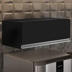 Armário Aéreo de Cozinha Para Geladeira 70cm Texas Preto - Lumil Móvei