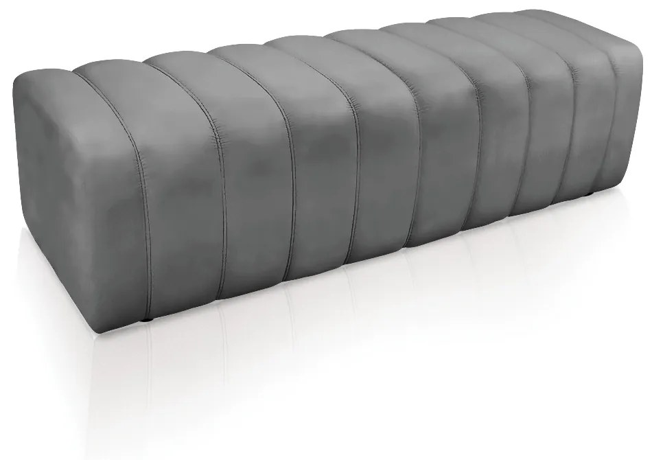 Calçadeira Olivia Queen 160 cm Veludo - D'Rossi - Cinza