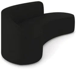 Sofá 4 Lugares Para Sala 220cm Orgânico Wendi Suede Preto I01 - Mpoze