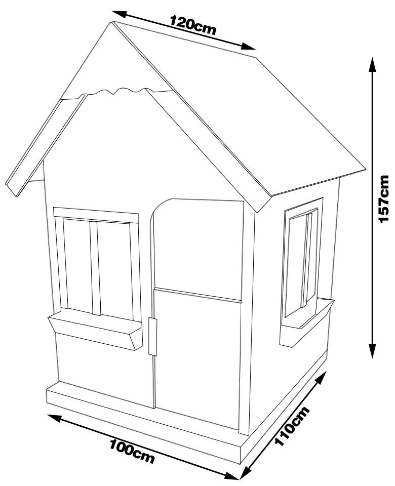 Casinha De Brinquedo Com Floreiros MDF Rosa/Branco - Criança Feliz
