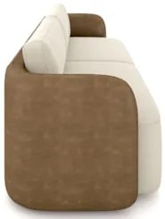 Sofá 3 Lugares 240cm Sala de Estar Karib Veludo Bege/Camel Z08 - Mpoze