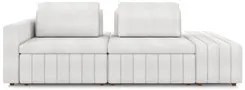 Sofá Ilha e Puff Sala Living 245cm Siesta M22 Boucle Bege Claro - Mpoz