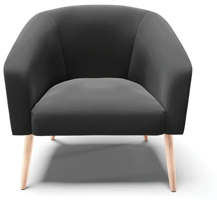 Poltrona Decorativa Pé Palito Natural Kit 2 Stella Veludo D03 - D'Rossi - Preto