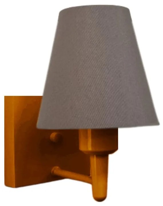 Arandela Quadrada Md-2034 Cobre Cúpula em Tecido Cone Cinza Escuro - Bivolt