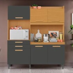 Armário de Cozinha Compacta 182cm Noir Cinamomo/Grafite A15 - Mpozenat