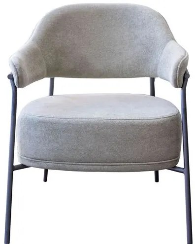 Poltrona Jurere Estofada Tecido Verde com Base em Aço Grafite - 72989 Sun House