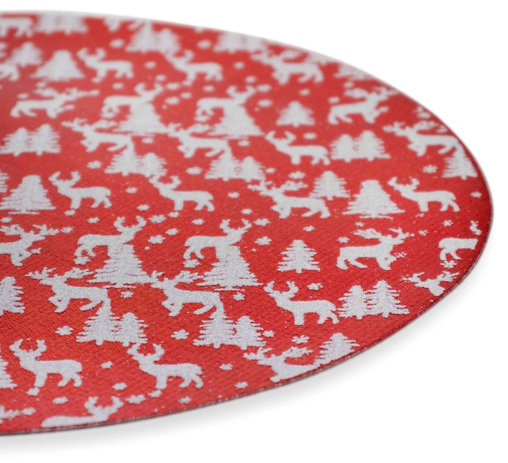 Lugar Americano Rena Vermelho e Branco 33 Cm - D'Rossi