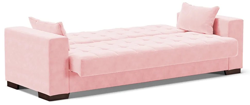 Sofá Cama Casal 3 Lugares 210cm Lisboa Suede Rosa Bebê  D03 - D'Rossi