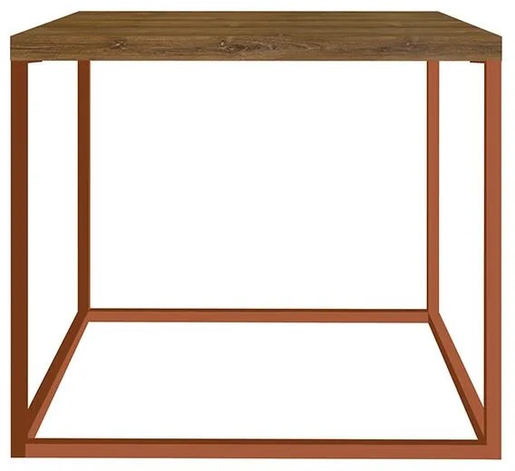 Mesa Lateral Cube Estilo Industrial Baixa - Vermont cobre
