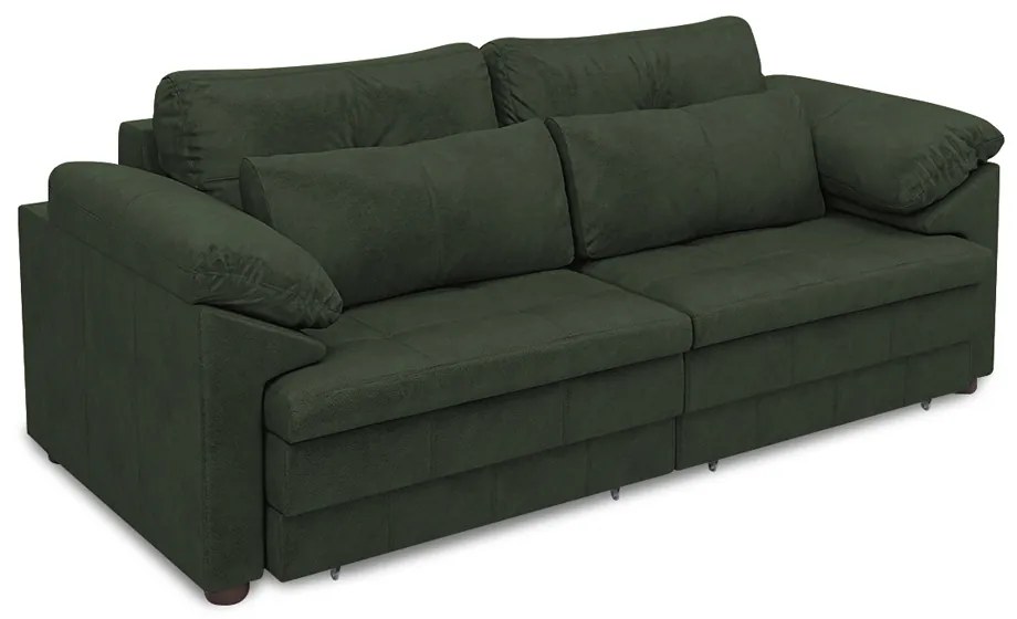 Sofá Retrátil Elétrico Sala de Estar Nolan Bipartido 215cm Conforto Premium em Couro Verde Manchado G58 - Gran Belo