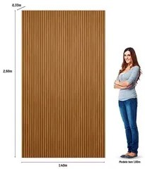 Painel Ripado Decorativo Sala Quarto 141x250cm Prime Plus L06 Nature F
