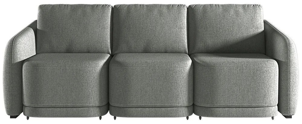 Sofá Cama Modulado Retrátil e Reclinável Decorativo Varsóvia 276cm Linho Cinza Chumbo G33 - Gran Belo