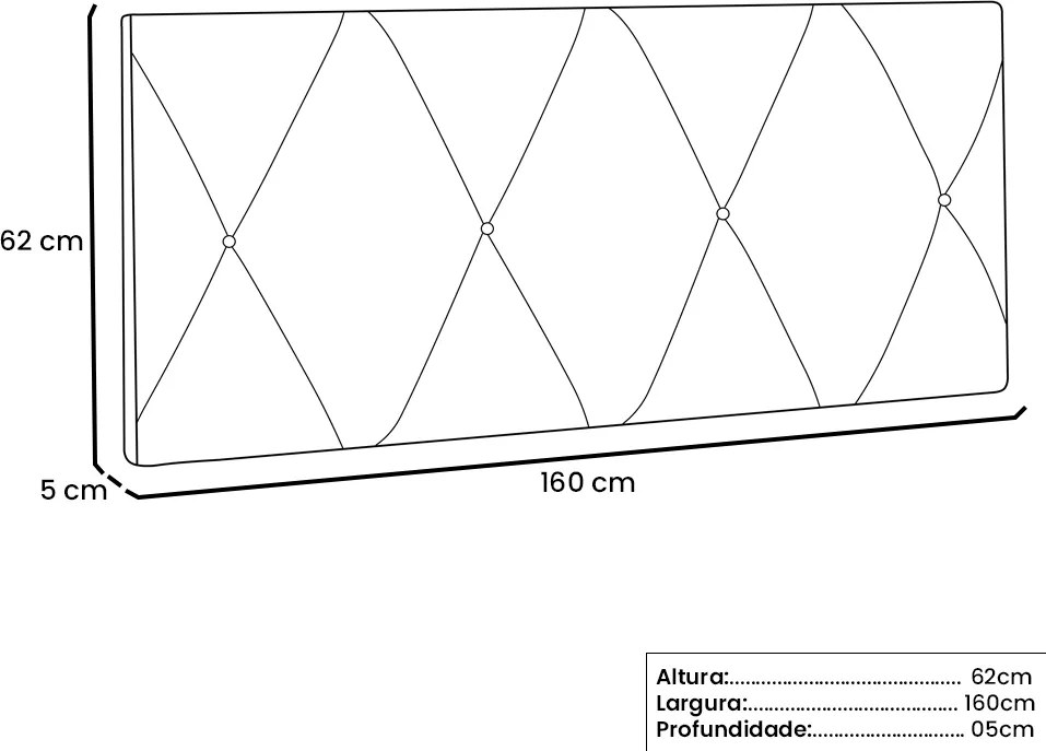 Painel Aquilla Para Cama Box Queen 160 cm Corino S04 - D'Rossi - Bege