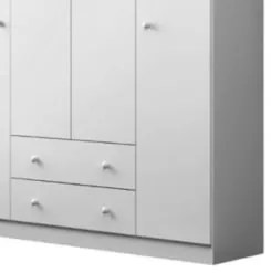 Guarda Roupa Infantil 4 Portas 2 Gavetas Ellie Z39 Branco - Mpozenato