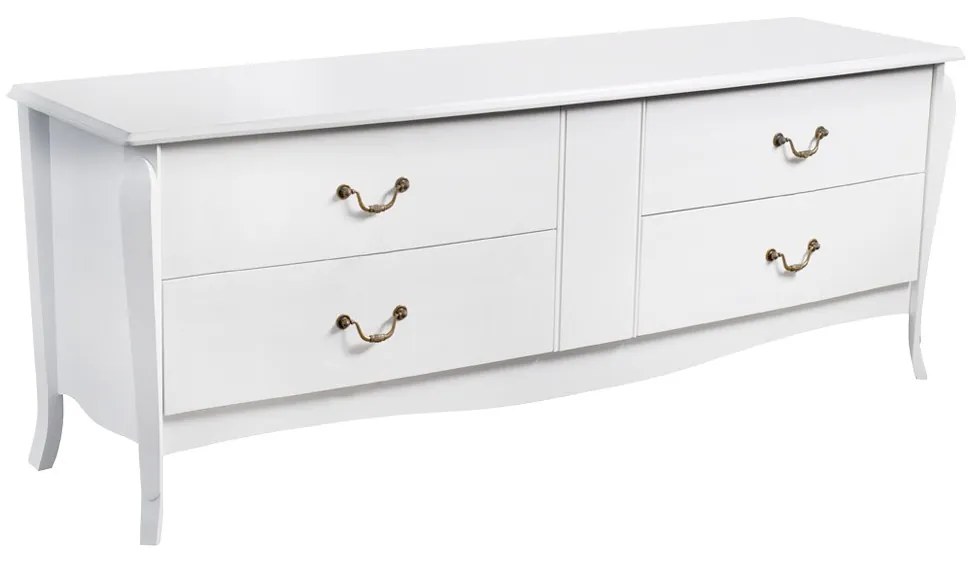 Aparador Buffet Clássico Duplo Bombê - 2m - Branco Provençal Kleiner