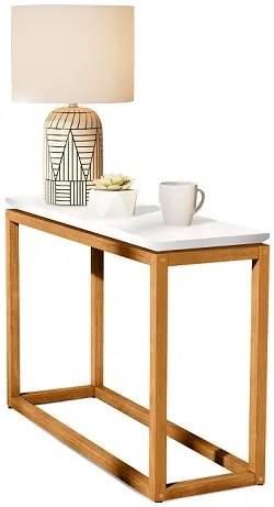 Mesa de Apoio Supreme Branco/Nature - Tebarrot Móveis