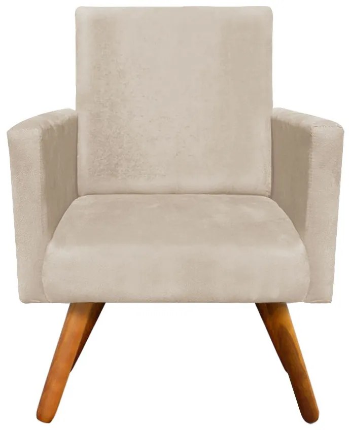 KIT 04 POLTRONAS NINA SUEDE BEGE PES PAL