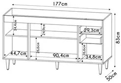 Balcão Gabinete Para Pia 180cm Sem Tampo Dallas Branco - Lumil