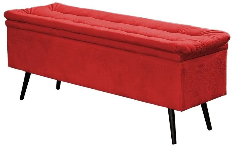 Calçadeira Baú Casal Conforto Suede Vermelho - Sheep Estofados