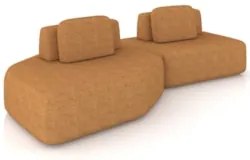 Sofá Ilha 275cm 2 Módulos Sala de Estar Moby Boucle Telha Z08 - Mpozen