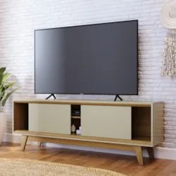 Rack Bancada de TV 70 Pol 164cm Gaia Z10 Cumaru/Opala - Mpozenato