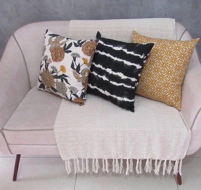 Conjunto 3 Capas Almofada New Flame Ocre 43x43cm