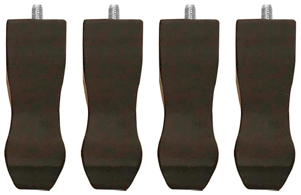 Kit 04 Pés Pardal Tabaco 10cm com Rosca Metal para Móveis D10 - D'Rossi