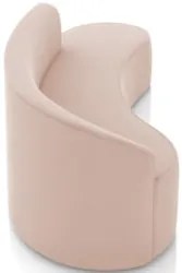 Sofá 4 Lugares Para Sala 220cm Orgânico Wendi Veludo Rose I01 - Mpoze