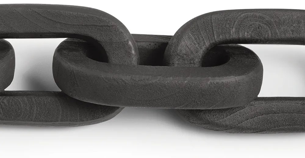 Enfeite Decorativo "Corrente Elo" em Poliresina Preto 8,5x52 cm - D'Rossi