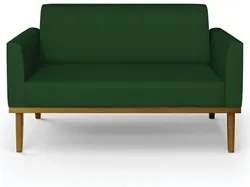 Sofá Namoradeira e 2 Poltronas Base Madeira Castanho Maressa Veludo Lu