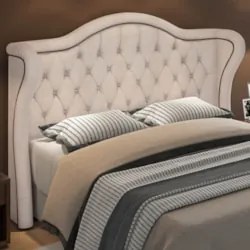 Cabeceira Cama Box Casal Queen 160cm Antibes Z37 Linho Bege Cru - Mpoz