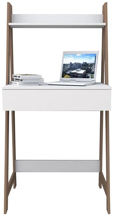 Escrivaninha Mesa Urban Com 1 Gaveta - Branco/castanho