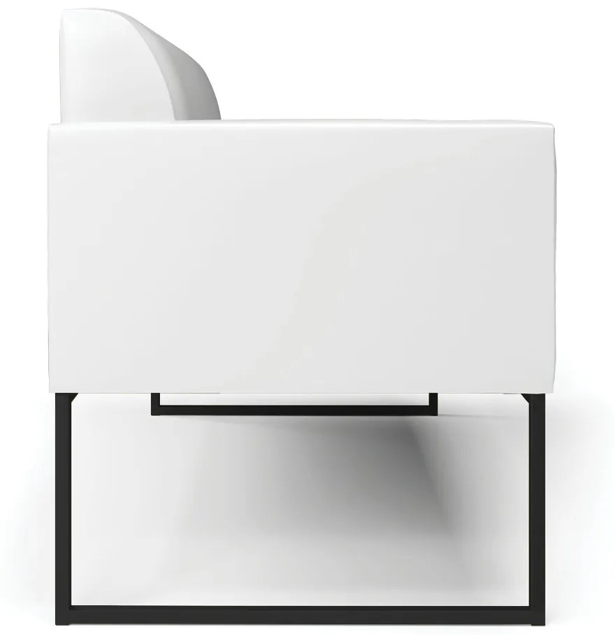 Sofá Namoradeira Base Industrial Preto Marisa Corano D03 - D'Rossi - Branco