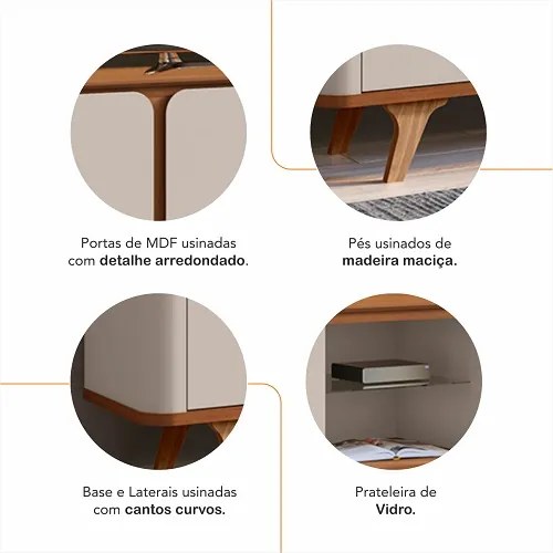 Rack Roma 2.17 Cedro/Off White - Casa D Móveis