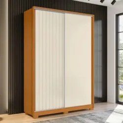 Guarda Roupa Solteiro 160cm Rizatto Flex A02 Off/Cinamomo   - Mpozenat