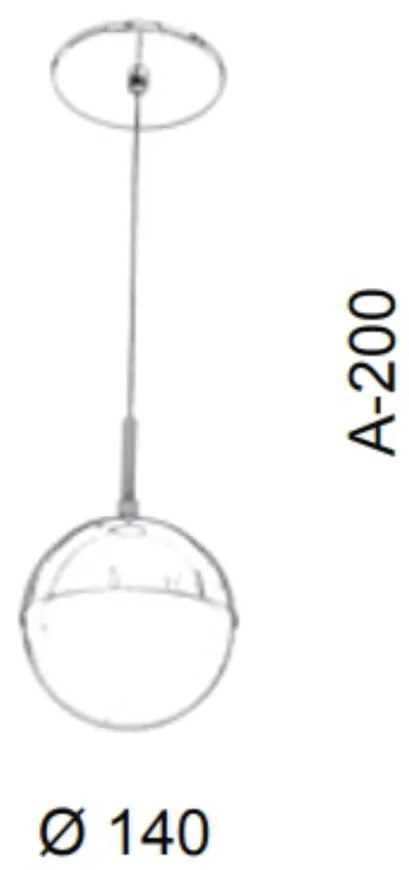 Pendente Globo Ø14X23Cm Metal E Globo Ø14Cm 01Xg9 | Old Artisan Pd-550... (GRAFITE / COBRE FOSCO, FOSCO (BRANCO))