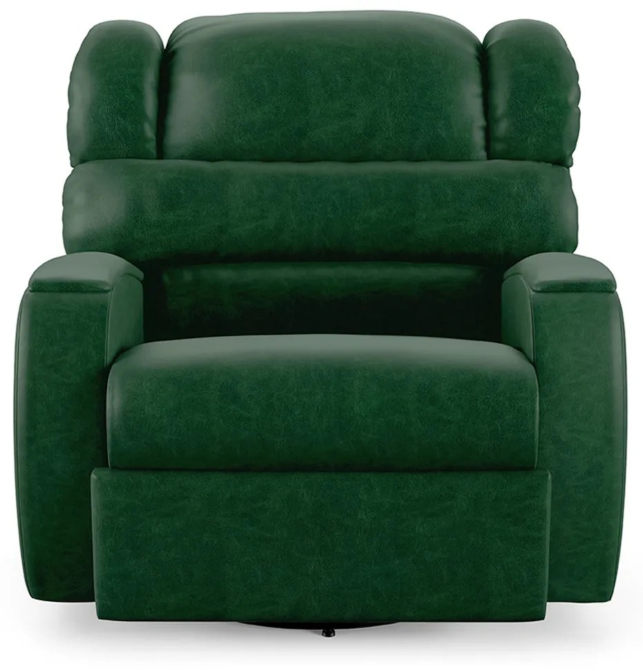 Poltrona do Papai Sala de Cinema Reclinável Kylie Glider Manual Giratória USB PU Verde Musgo G23
