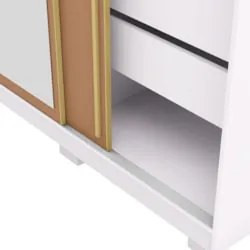 Guarda Roupa Casal 200cm Com Espelho Porto Flex Branco/Camarim - Vila