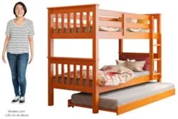 Treliche Solteiro Juvenil com Escada Fixa Bliss Z40 Mel Acetinado - Mp