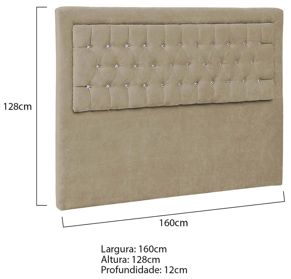 Cabeceira Queen Iasi P04 160 cm Suede - ADJ Decor