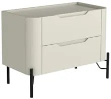 Mesa Cabeceira Quarto 68cm 2 Gavetas Becca Luna/Preto I06 - Mpozenato