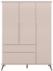 Jogo De Quarto Infantil Guarda Roupa e Cômoda 100% MDF Melinda Rosê -
