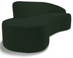 Sofá Living  3 Lugares 260cm Braço Direito Mozart D06 Veludo Verde - M