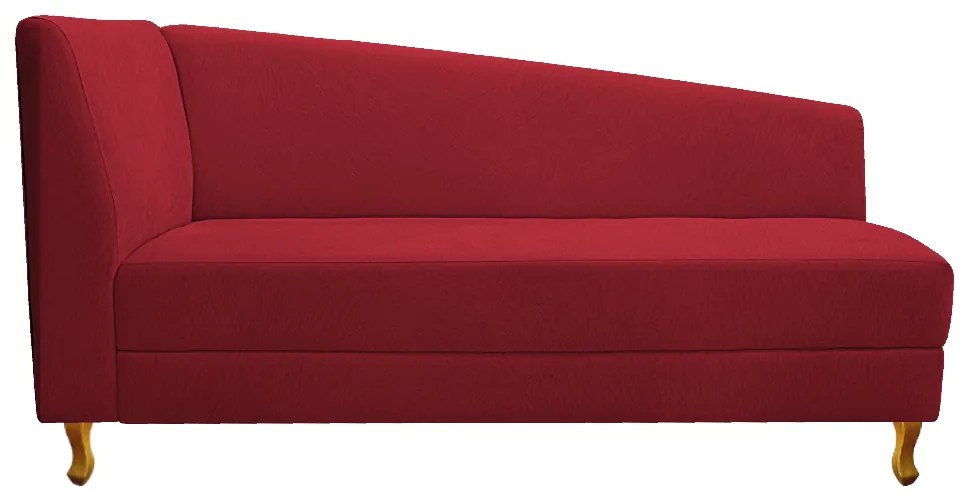Recamier Valéria 185cm Lado Direito Suede Vermelho - ADJ Decor