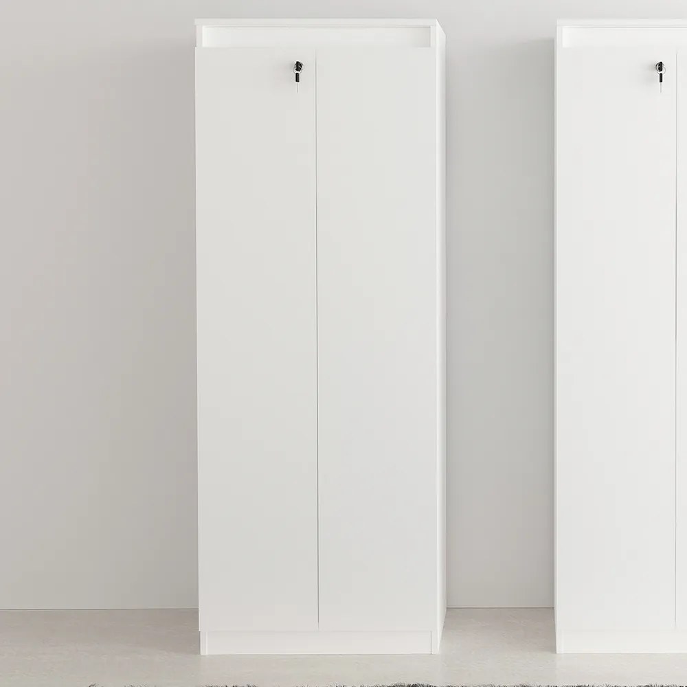 Armário Alto com Tranca para Escritório Home Office ME4151 MDP Branco G69 - Gran Belo