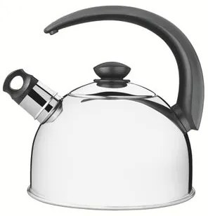 Chaleira Tramontina com Apito 2,1 Litros em Aço Inox Cabo Preto