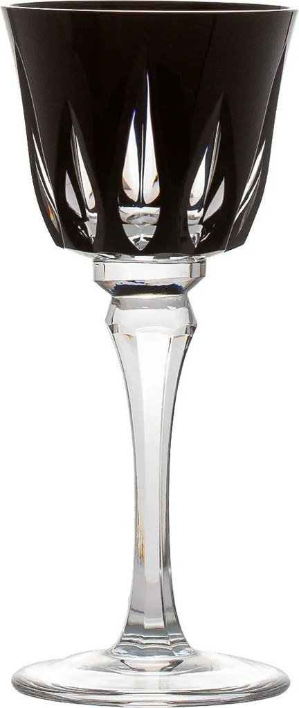 Taça de Cristal Lapidado Artesanal para Licor - Preto Preto