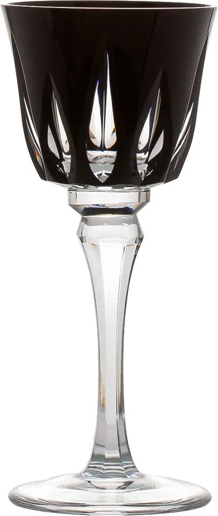 Taça de Cristal Mozart Basic Lapidado Artesanal para Licor 60ml Preto